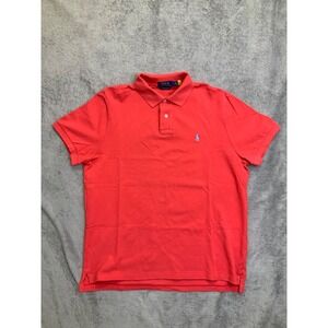 Polo Ralph Lauren Mens Shirt Size "L" Light Red with Blue Pony Polo Short Sleeve